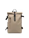 Rains Large Rolltop Buckled Backpack In Neutral