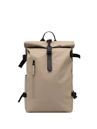 Rains Large Rolltop Buckled Backpack In Neutral