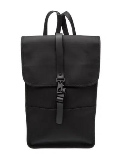Pre-owned Rains Leather Backpack In Black