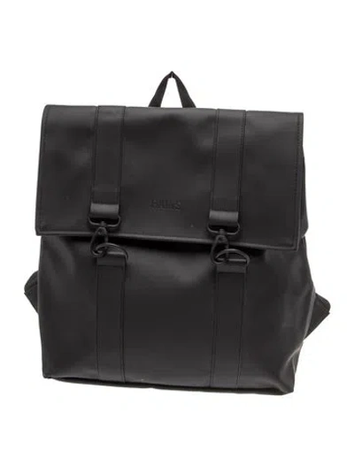 Pre-owned Rains Leather Backpack In Black