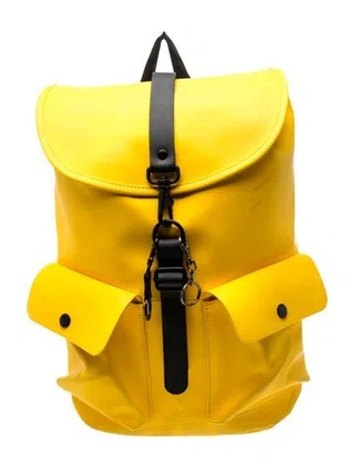 Pre-owned Rains Leather Backpack In Yellow