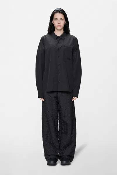 Rains Light Woven Long Sleeve Shirt In Black