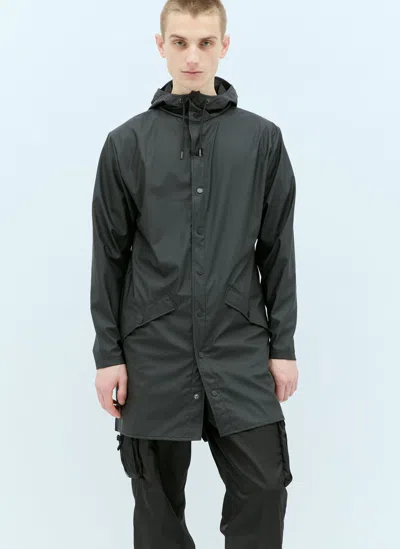 Rains Lightweight Long Jacket In Black