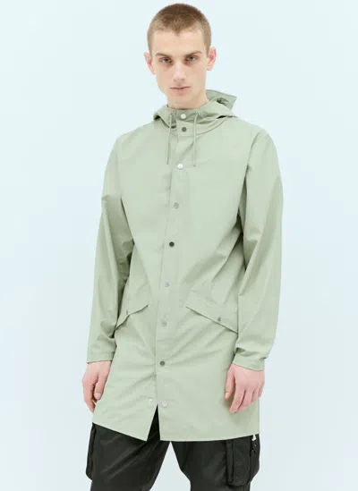 Rains Lightweight Long Jacket In Green