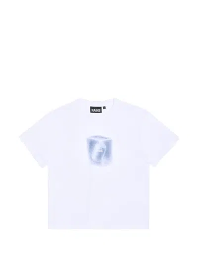 Rains Liquid Graphic-print Classic T-shirt In White