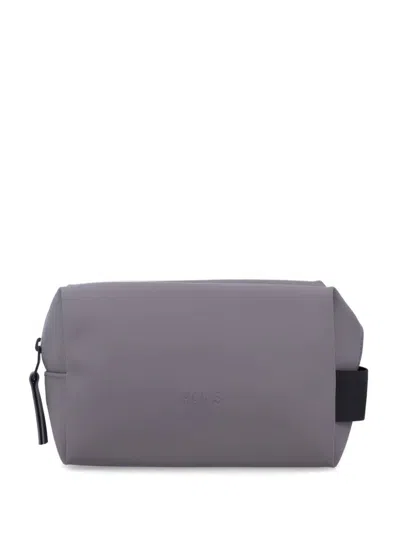 Rains Logo-debossed Wash Bag In Grey