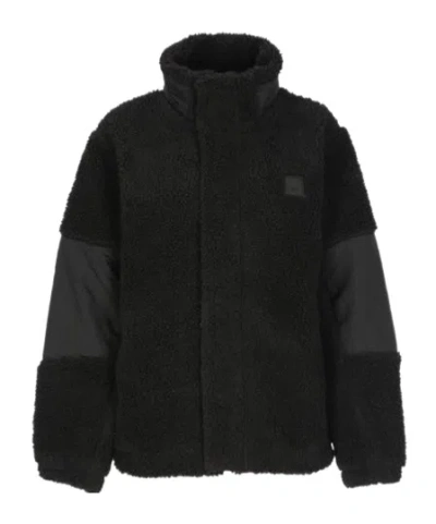 Rains Logo Detailed High Neck Jacket In Black