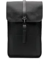Rains Logo-engraved Foldover-top Backpack In Black