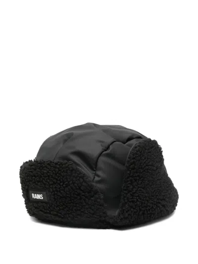Rains Logo-pacth Trapper Hat In Black