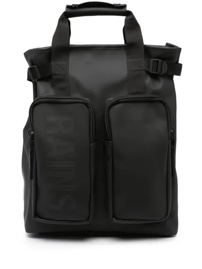RAINS LOGO-PRINT MULTI-POCKET BACKPACK