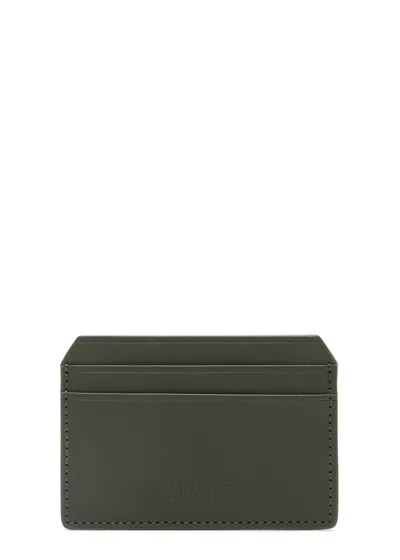 Rains Logo Rubberised Card Holder In Dark Green