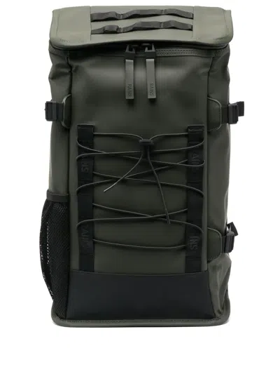 Rains Logo-strap Buckle-fastening Backpack In Grün