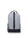 Rains Logo-tape Mesh-panel Backpack In Gray