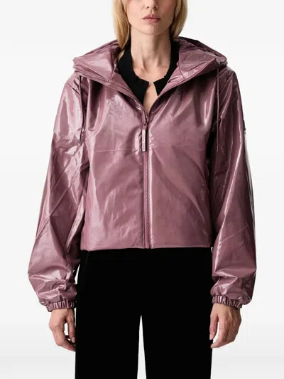 Rains Lohja Hooded Gloss-finish Insulated Jacket In Brown