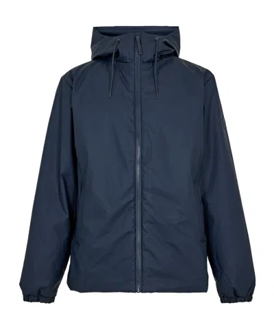 Rains Lohja Hooded Padded Jacket With Zipper In Blue