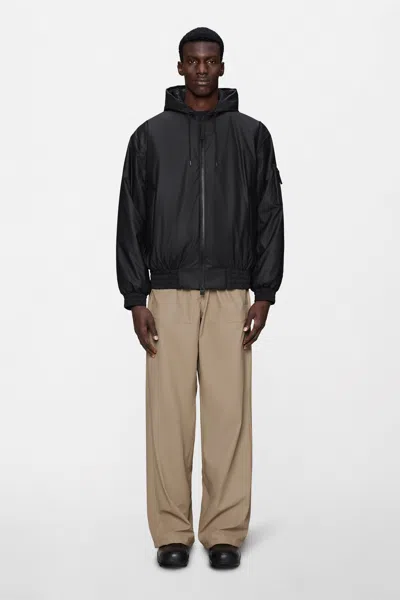 Rains Lohja Insulated Bomber Jacket In Black