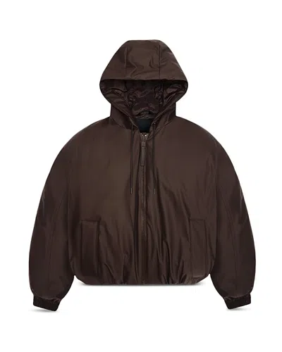 Rains Lohja Insulated Bomber Jacket In Brown