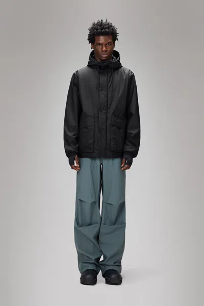 Rains Lohja Insulated Cargo Jacket In Black