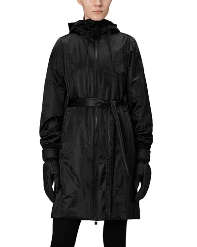 Rains Lohja Long Insulated Curve Jacket In Black