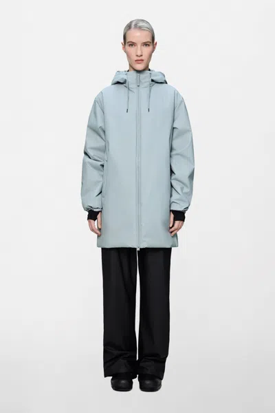 Rains Lohja Long Insulated Jacket In Blue
