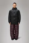 Rains Lohja Long Puffer Jacket In Black