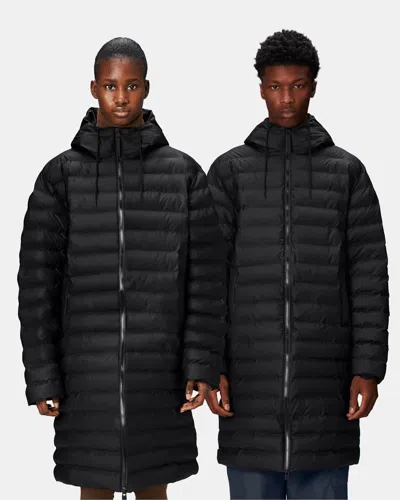 Rains Lohja Longer Puffer Jacket In Blue