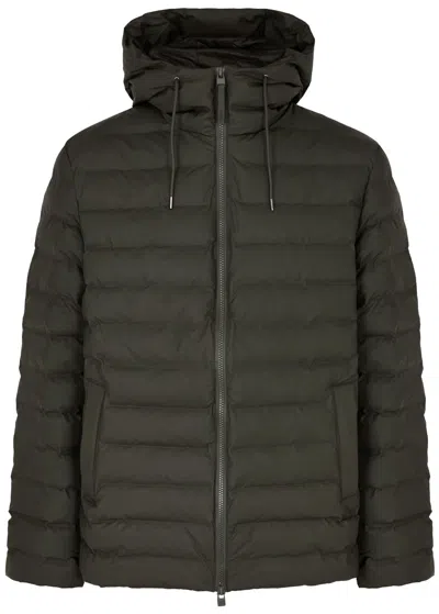 Rains Lohja Quilted Rubberised Jacket In Green