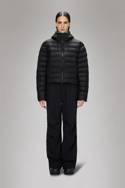 Rains Lohja Short Puffer Jacket In Black