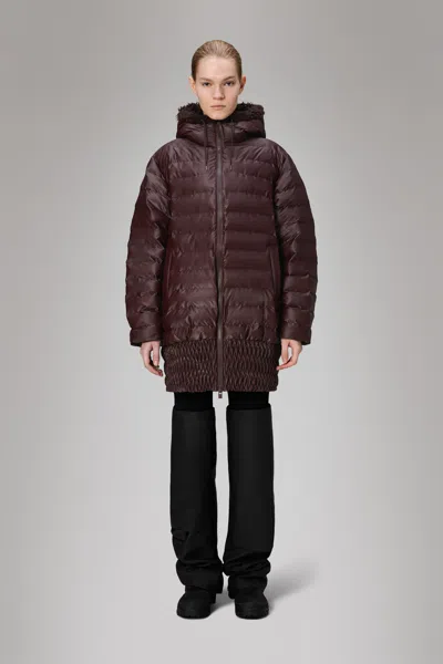 Rains Lohja Vision W Puffer Jacket In Brown
