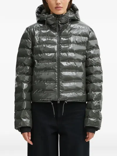 Rains Lohja W3t2 Hooded Puffer Jacket In Gray