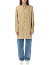 Rains Long Waterproof Windproof Jacket In Beige