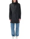 Rains Long Matte Black Rubberised Raincoat In Black