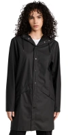 RAINS LONG JACKET BLACK