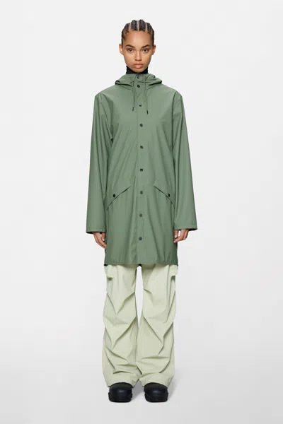 Rains Long Jacket In Green