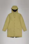 Rains Khaki Lightweight Waterproof Long Jacket In Khaki