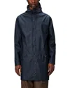 Rains Navy Long Jacket 12020 In Blue