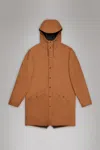 Rains Long Jacket In Rust