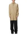 Rains Long Waterproof Windproof Jacket In Sand