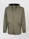 Rains Long Sleeve Hooded Coat With Drawstring Hem In Green