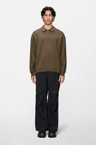 Rains Long Sleeve Polo In Splinter