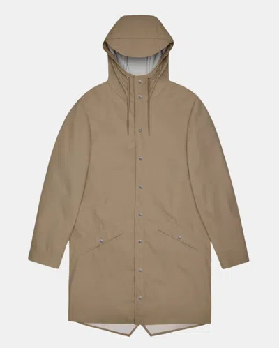 Rains Long Unisex Jacket In Brown