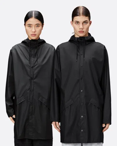 Rains Long Unisex Jacket In Black