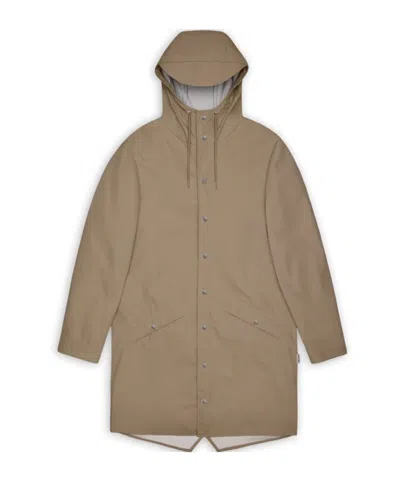 Rains Long Waterproof Jacket In Brown