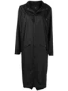 Rains Longer Drawstring-hood Raincoat In Black