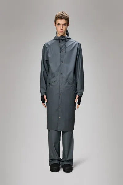 Rains Longer Jacket In Blue