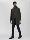 Rains Dark Green Longline Hooded Jacket