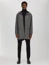 Rains Slate Longline Hooded Jacket