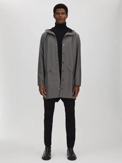 Rains Slate Longline Hooded Jacket