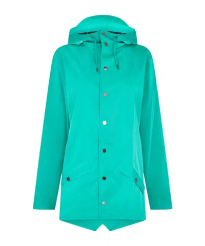 Rains Long-sleeved Hooded Jacket In Green