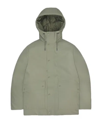 Rains Long-sleeved Snap-button Casual Jacket In White